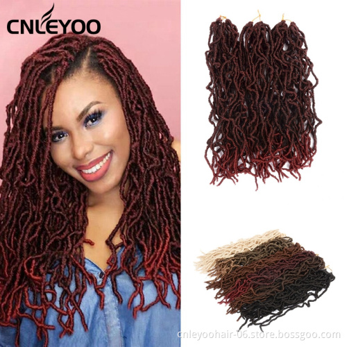 21 NU lock crochet stitches low temperature fiber 18 inch faux lace black crochet braid hair